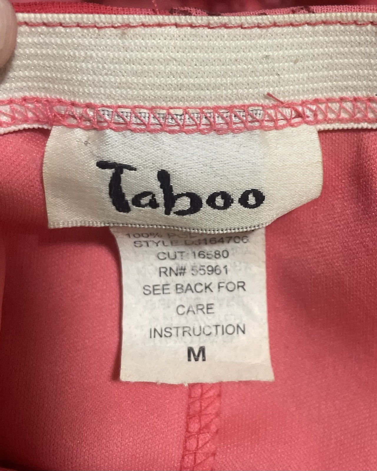Vintage Taboo Pink Coral Sparkley Tube Top Homecoming Dress Juniors Size Medium