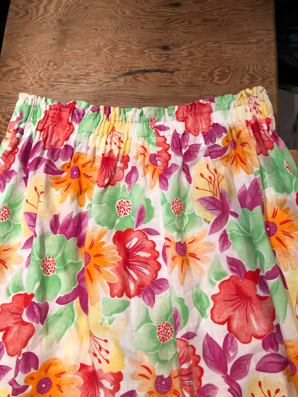 Vintage 60s 70s Handmade Floral Print Pleated Culottes Shorts Size 30×29