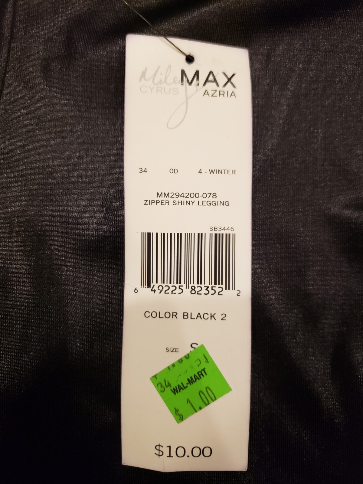 Dead Stock Vintage Y2k Miley Cyrus X Max Azria Zipper Shiny Leggings Size Small