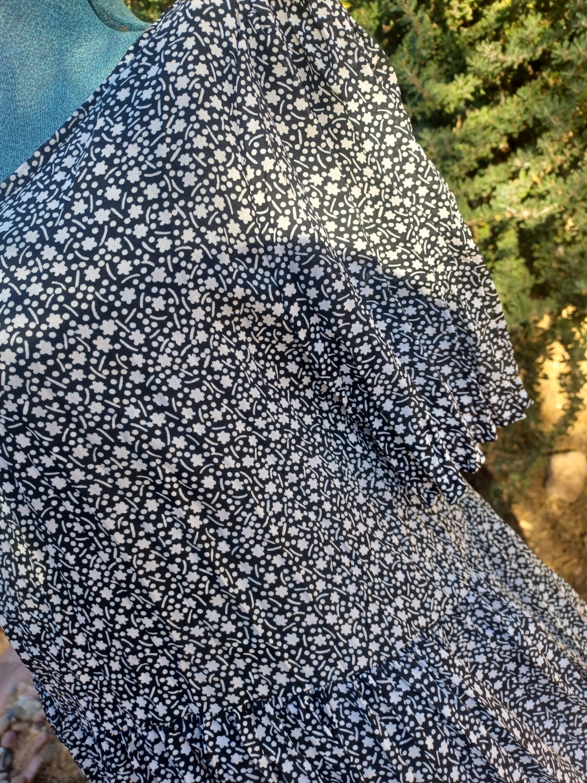 Vintage 80s/90s Semi-Sheer Black and White Floral Grunge Babydoll Dress
