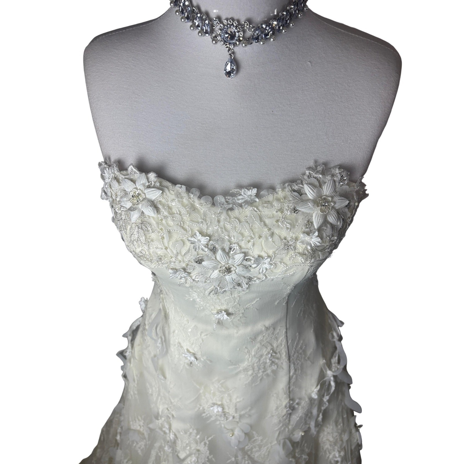 Vintage 3D Floral Wedding Bridal Dress Bride Dress Fairycore Wedding Gown