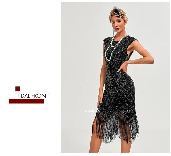 30S Flapper Dresses 1920s Vintage Dress Summer Fringe Beaded Great Gatsby Party