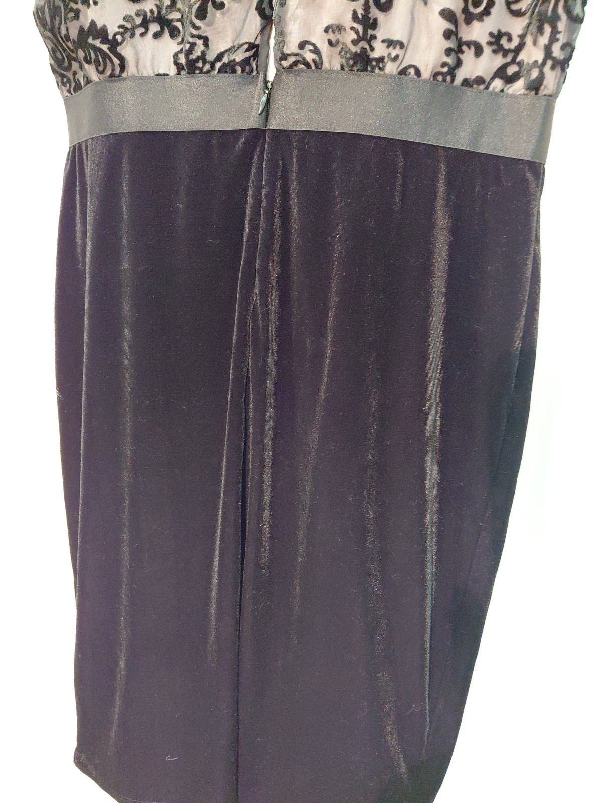 Vintage 90s Y2k Spaghetti Strap Velvet Burnout Little Black Dress Sz M Holiday
