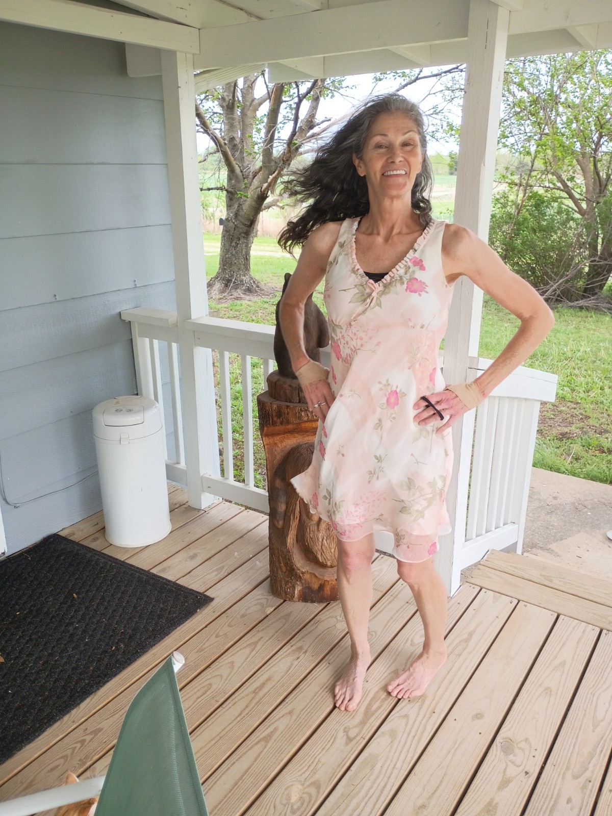 Vtg ALYN PAIGE Dress USA Made Sz 9? M/L Floral Frilly Lined Pretty In Pink PROM
