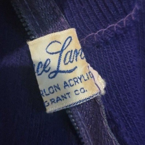 Joyce Lane Vintage Purple Quarter Zip, Acrylic Mock Neck Sweater, Woman’s Small