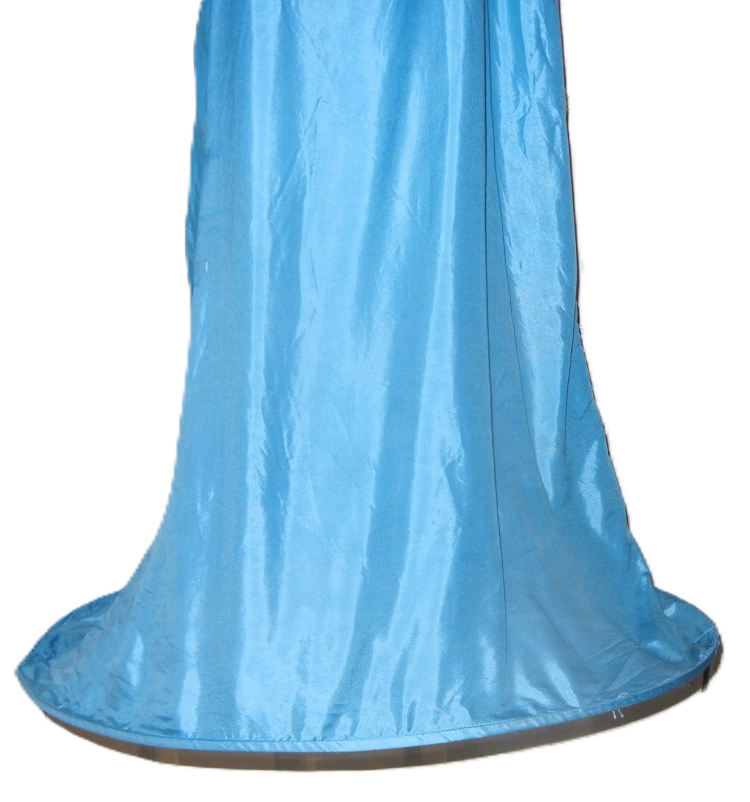 Vintage 1950’s Turquoise Taffeta Wired Hoop Slip Skirt, 40″ Long, 27″ Waist