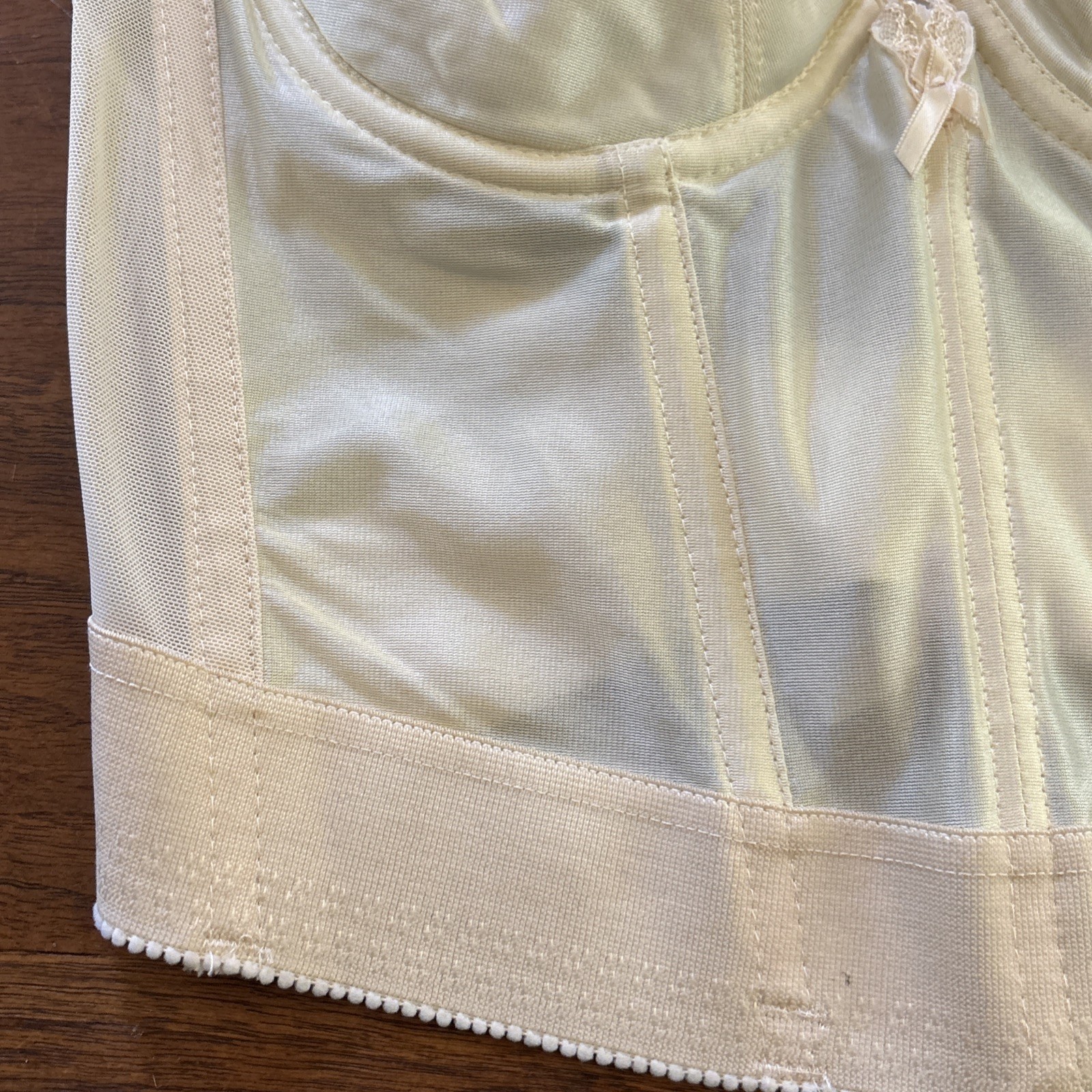 VTG 90s Backless by Smoothie Champagne Lace Long Line Bustier Bra 36B NWT NOS