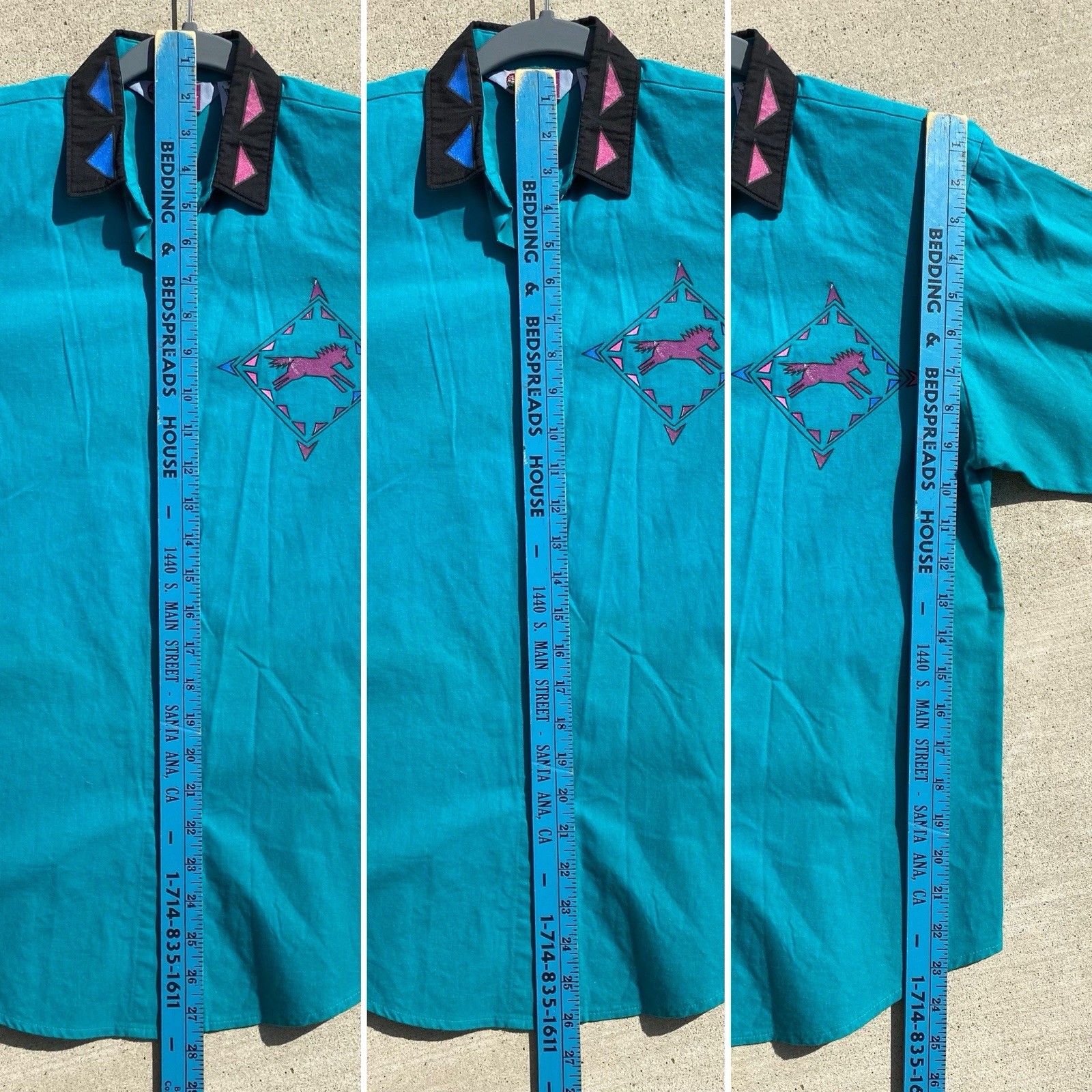Vtg Cameo Rose Western Southwestern Shirt Top Blouse Horses 80s 90s Cowgirl XS