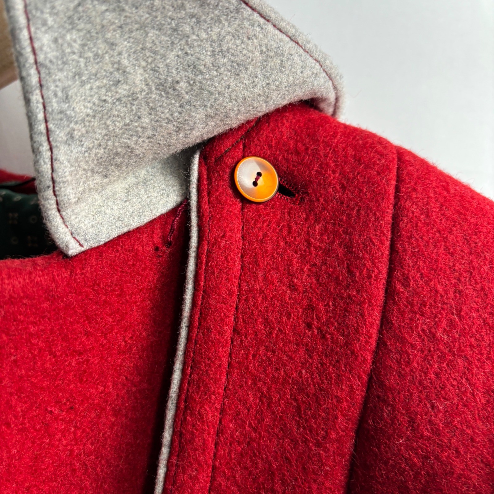 Vintage BOOS Austrian Style Red Wool Capelet Coat Cape Heritage Dark Academia
