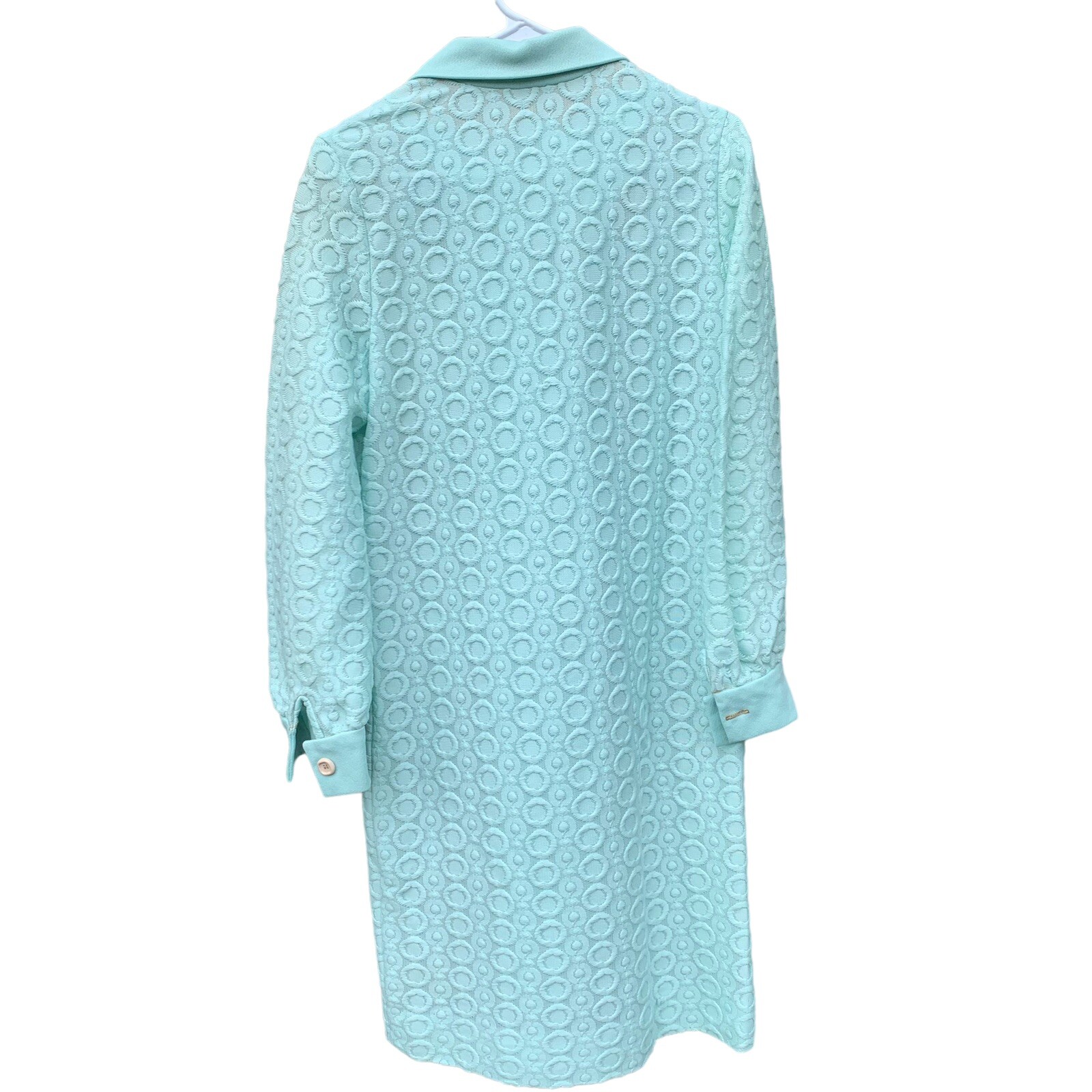 Vintage Nancy Greer Button Up 1970’s Blue Green Dress Jacket Career Size Small