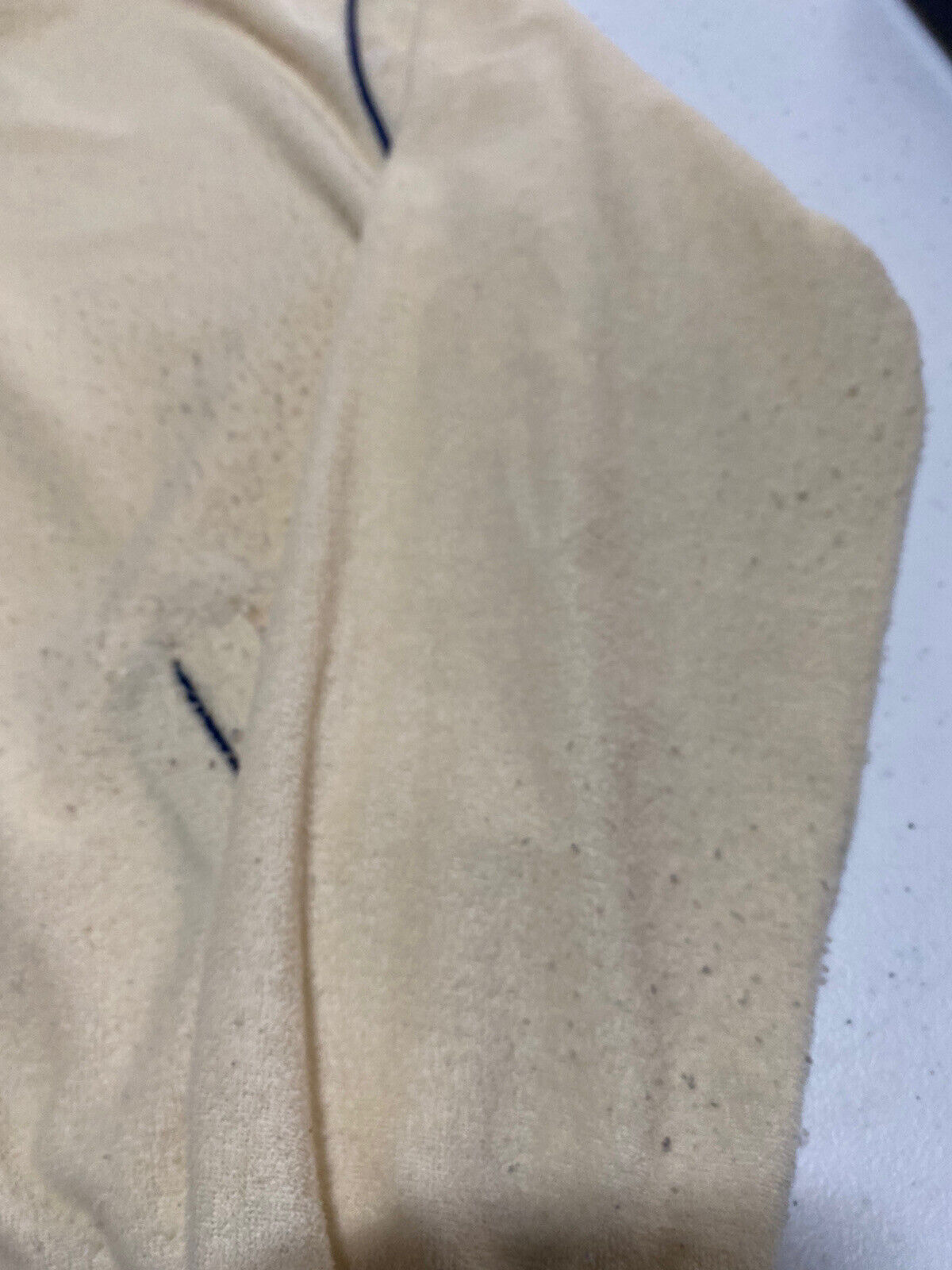 Vintage Terry Cloth Zip Up Sweater Cream Size Small 20 X 24 Talon Zip F2?