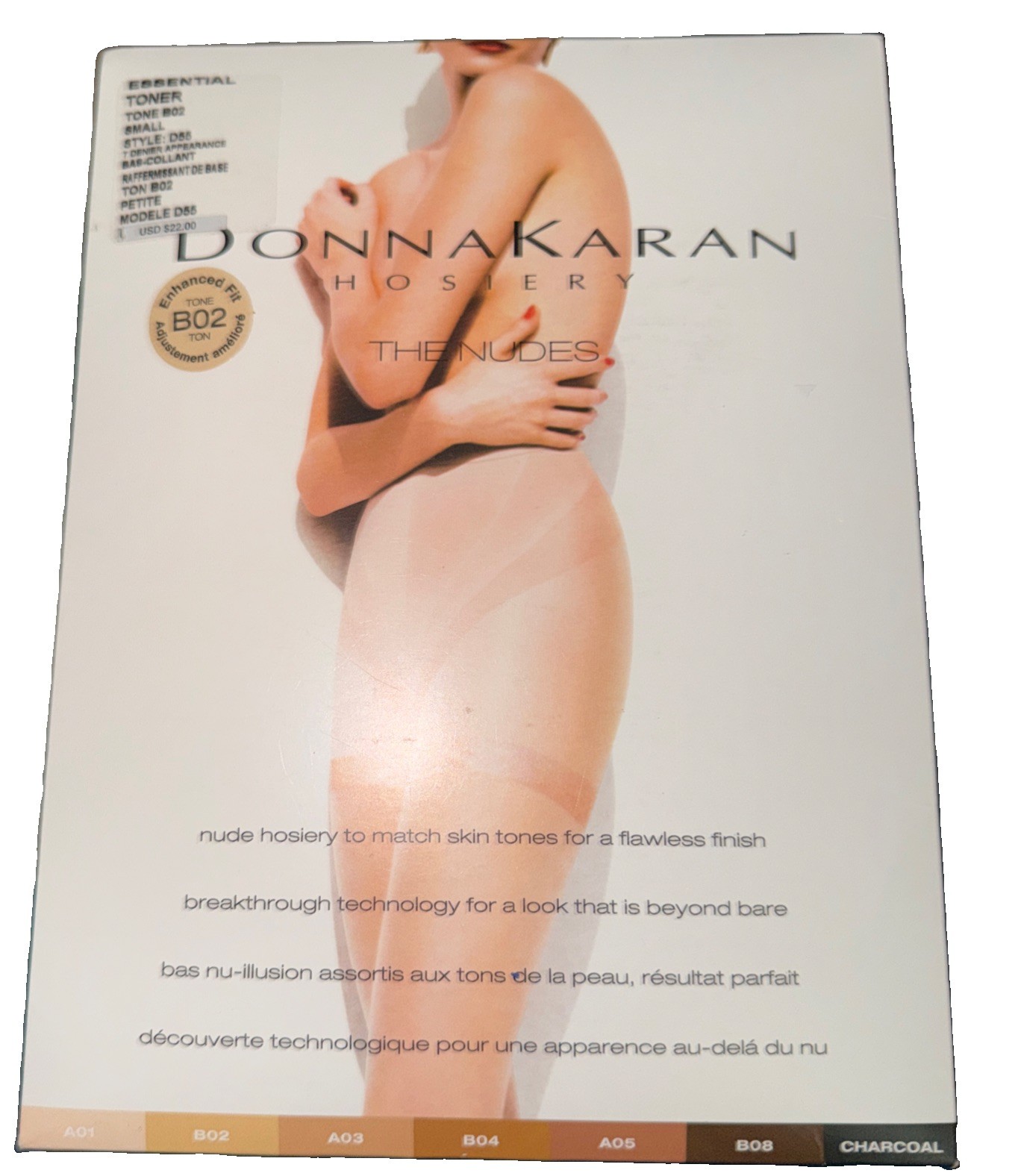 Donna Karan Hosiery The Nudes Essential Toner Size Small Enhanced Fit Tone BO2