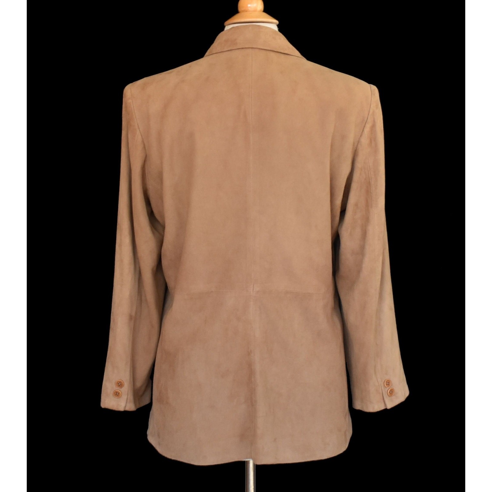 Faconnable Goatskin Suede Jacket, Luxury French Designer Women Blazer, L to XL