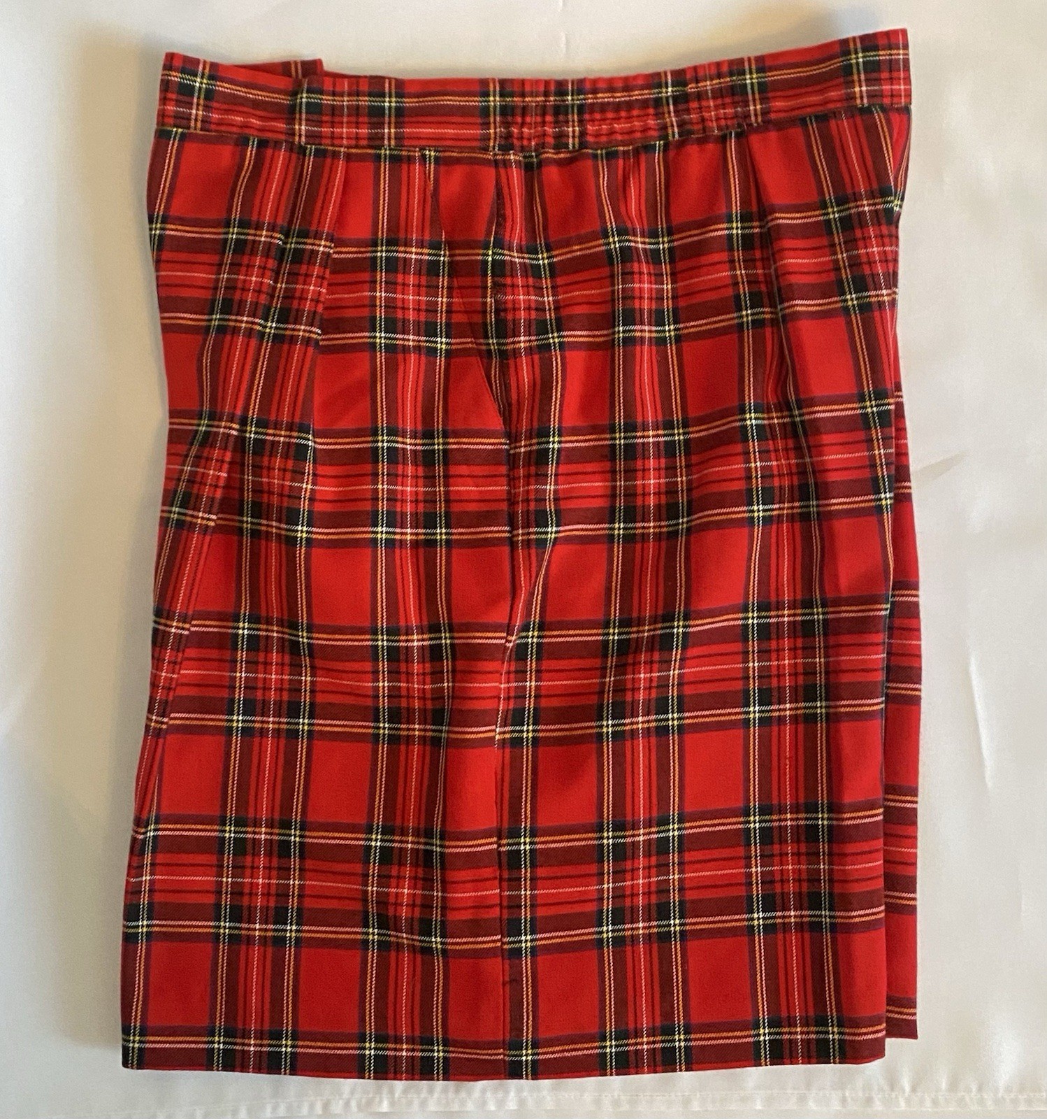 Leslie Fay High Waist Red Tartan Plaid Shorts Preppy City Classic Vintage Sz 16