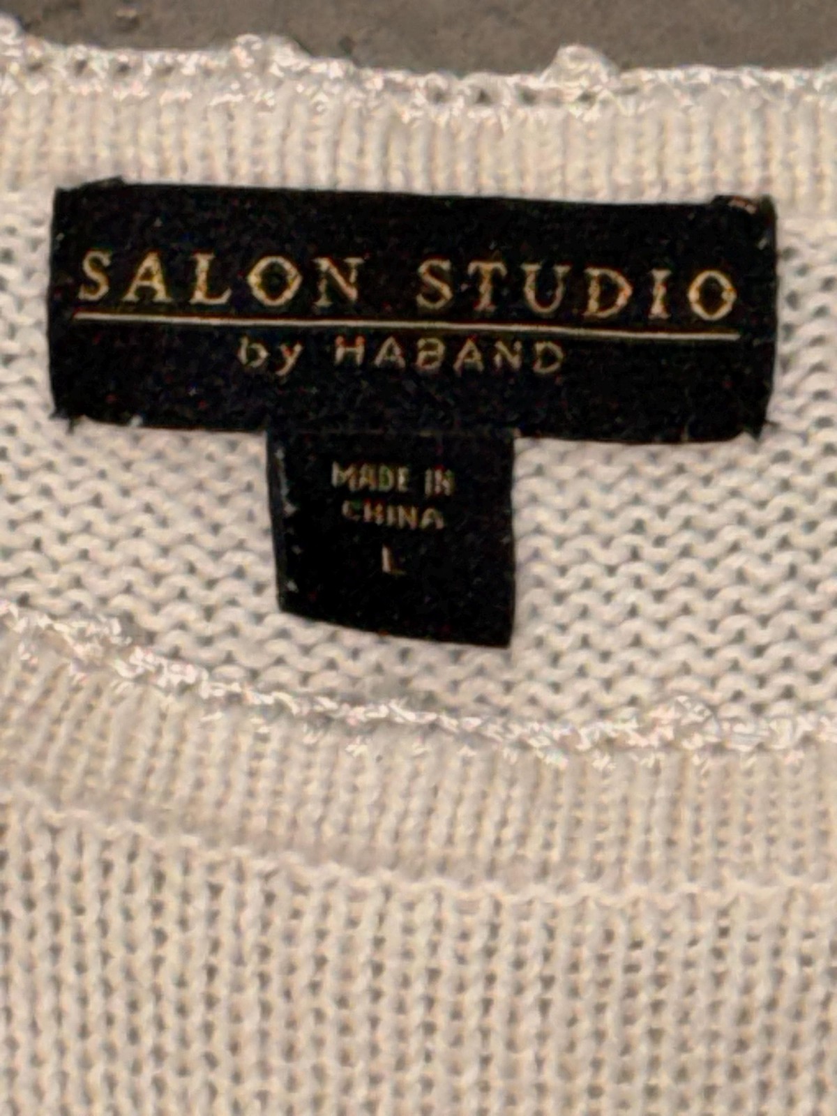 Salon Studio by Haband Floral Embroidered Ramie Cotton Sweater Women’s Large VTG