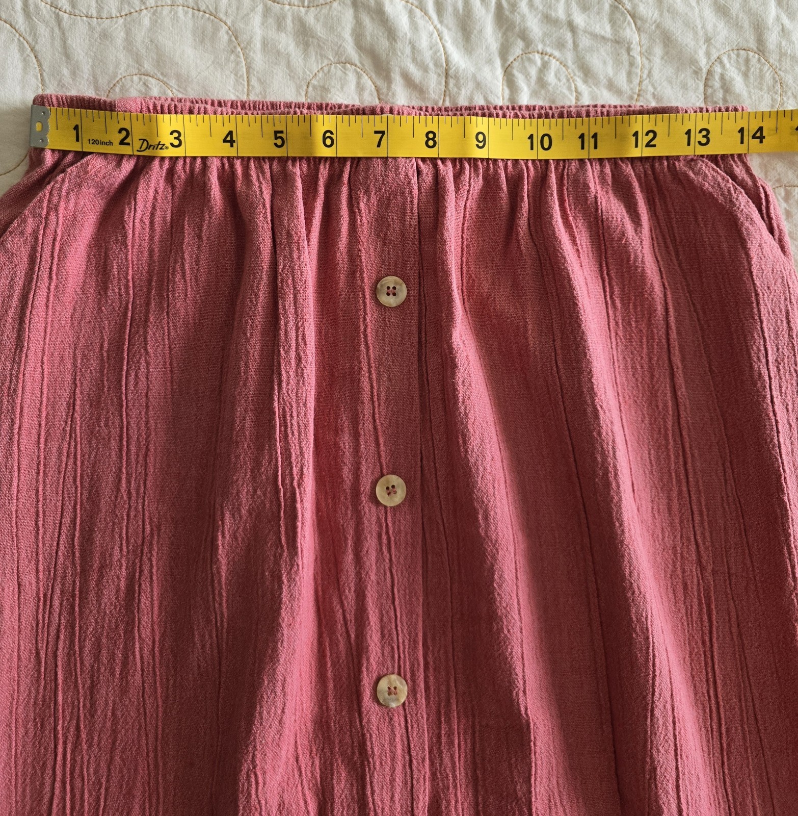 Vintage 70s 80s Cricket Lane Pink Womens Skirt Small Medium Pockets Cottagecore