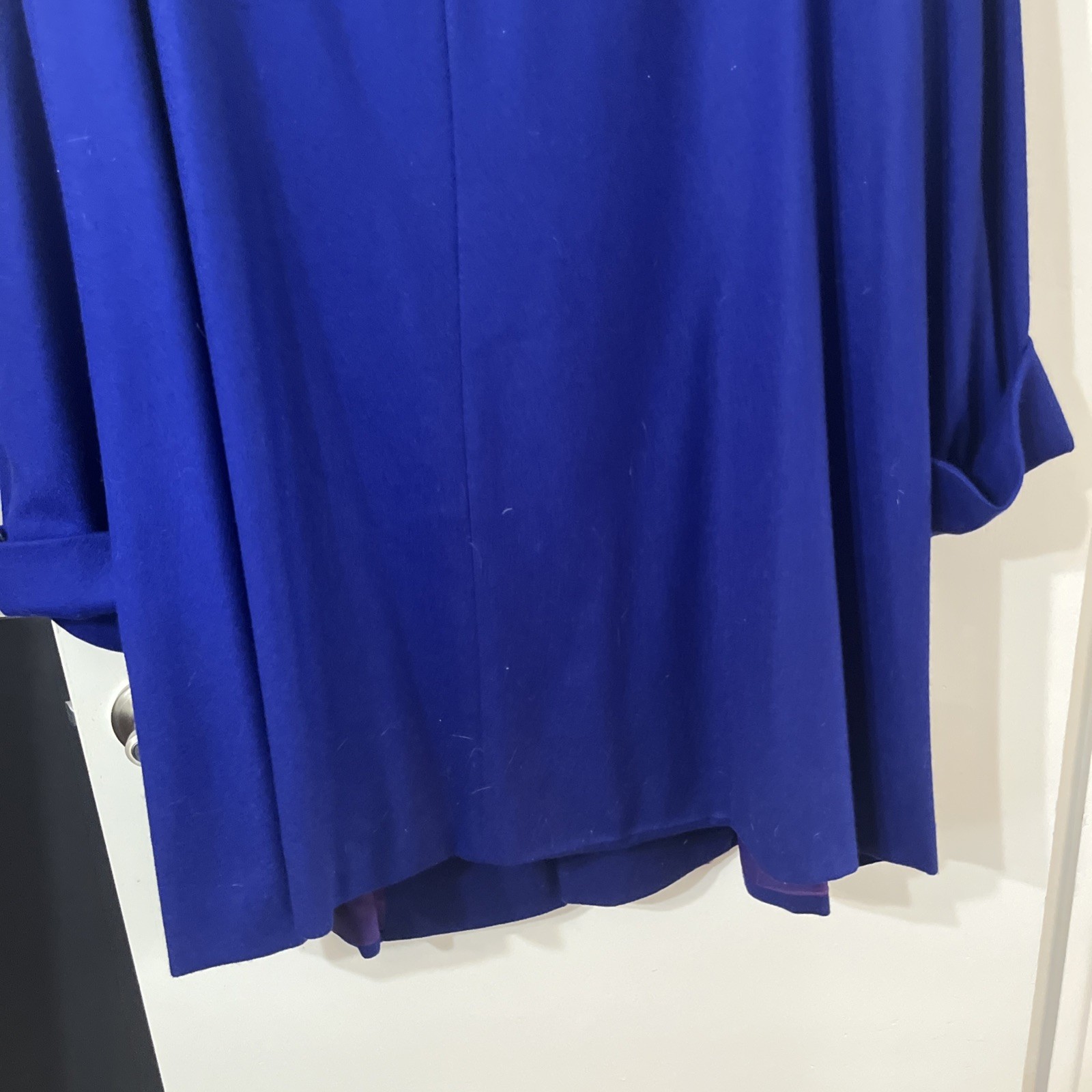 Vintage 1980s Saville II Blue Wool Swing Coat 26W NEW WITH TAGS FLAW COLLAR