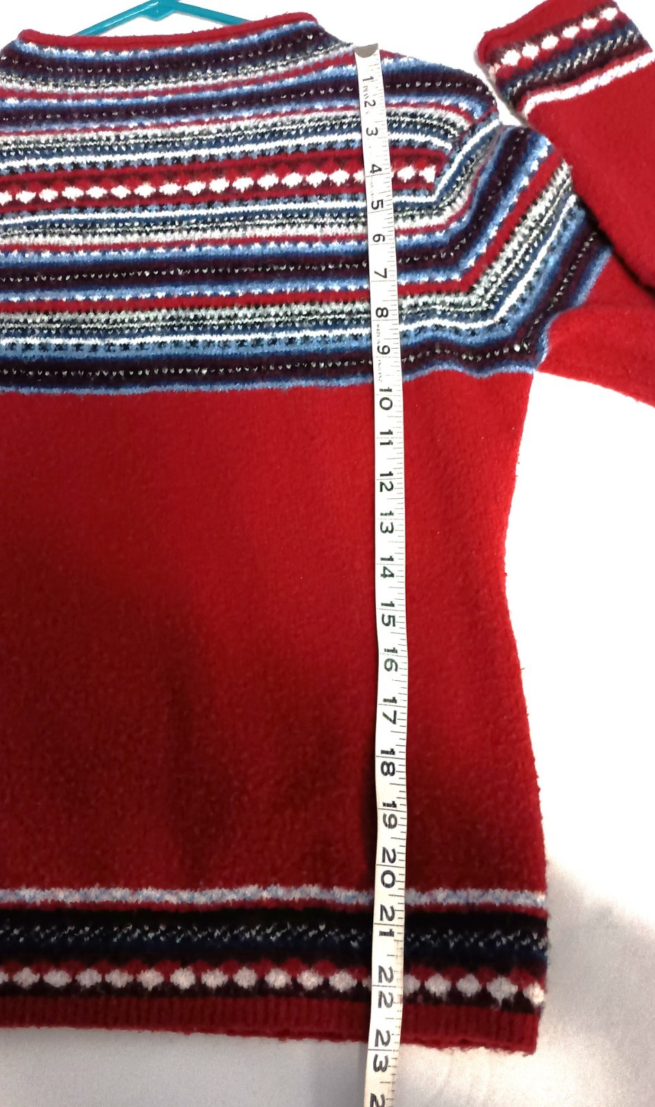 Sweater Ladies Tangents Red Multi Boatneck Acrylic Blend Medium Weight Sweater M