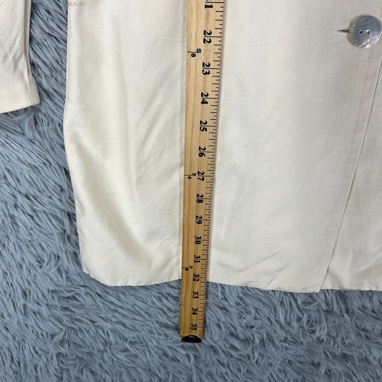 Vintage Ellen Tracy Silk Jacket Women’s 6 Ivory 80’s Retro Luxury Mid-Length