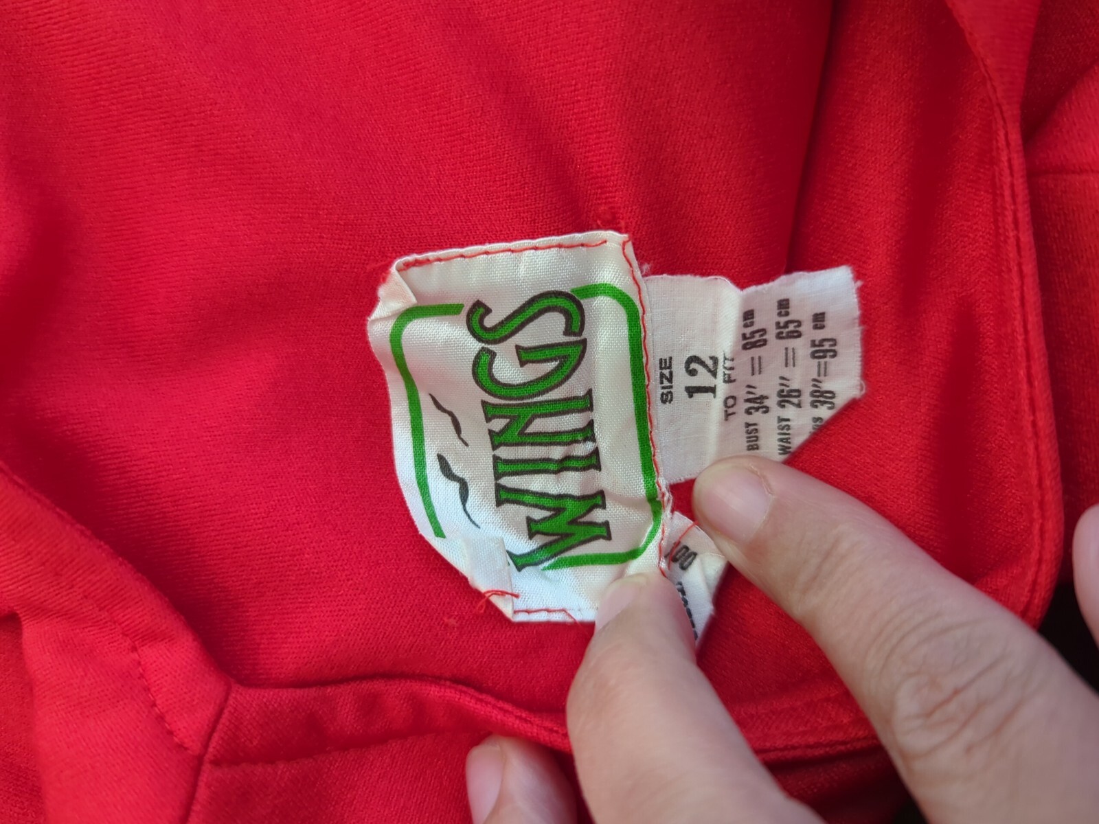 VINTAGE 70s Dress RED XXS-XS fits AU 6-8