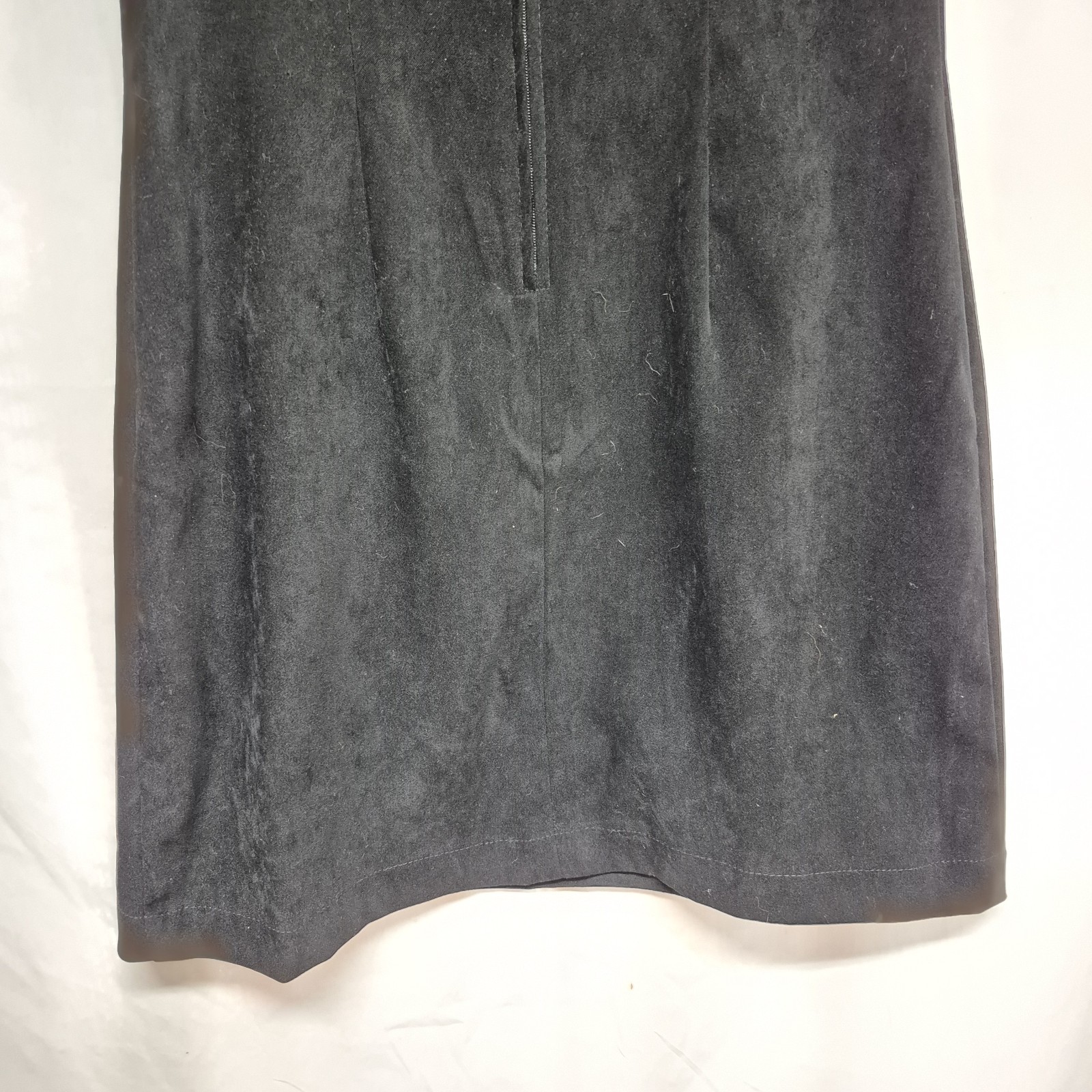 Vintage Y2K Aqua Blues Black Velveteen Sleeveless Dress Back Zipper Size 9 A3