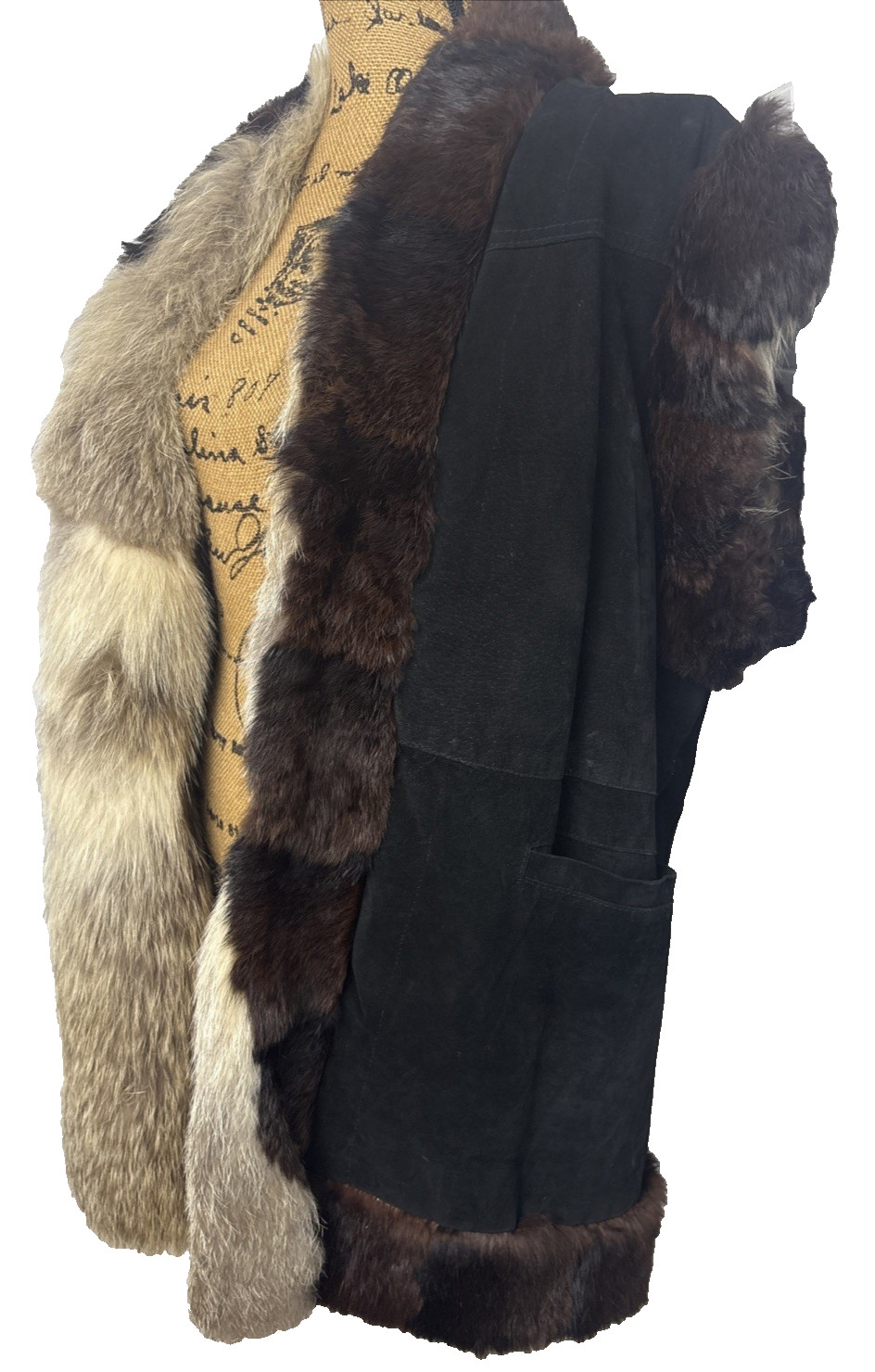 Vintage Women’s XL Real Fox Fur Genuine Suede Leather Reversible Vest