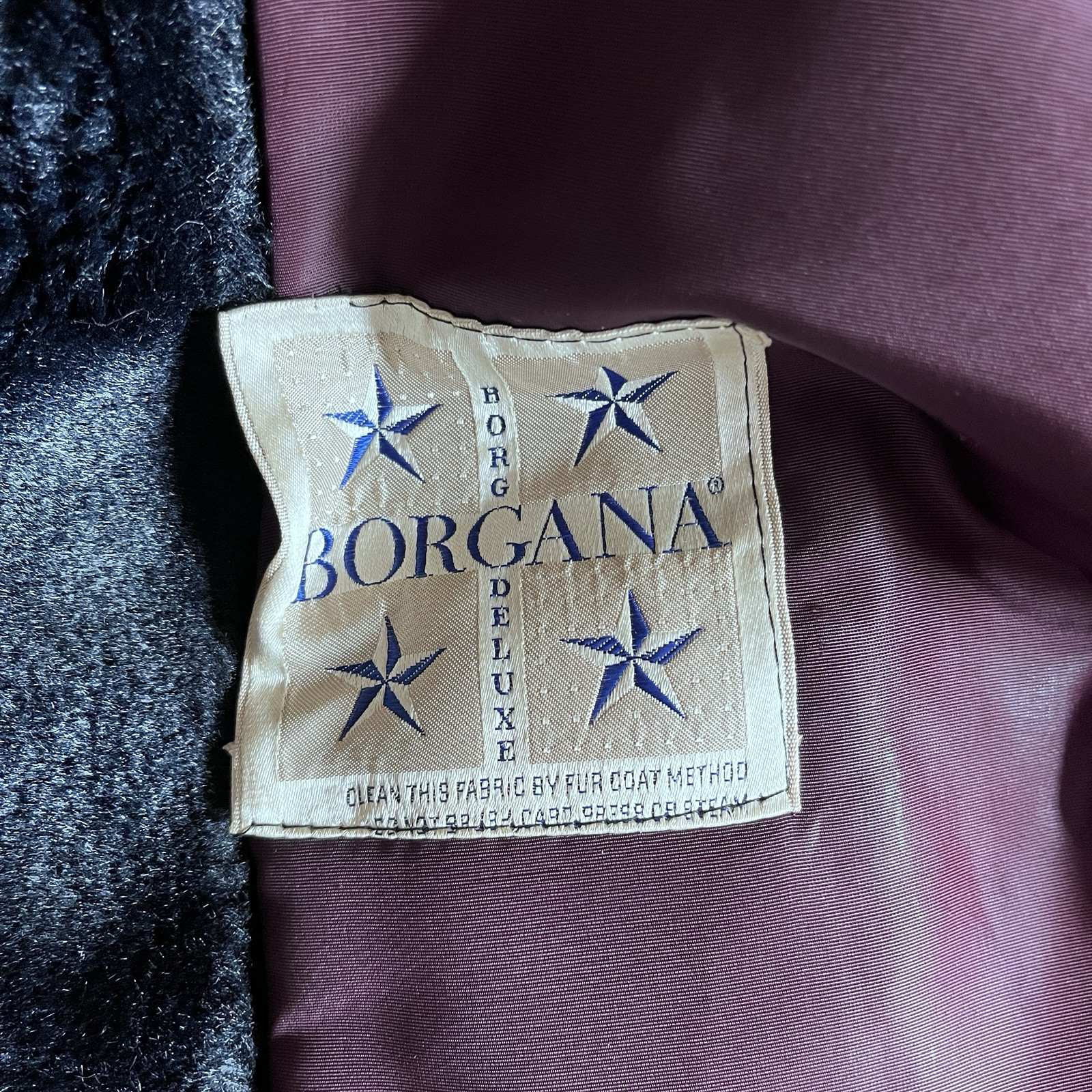 Vintage Borgana Black Faux Fur Women’s Teddy Coat Sz M/L
