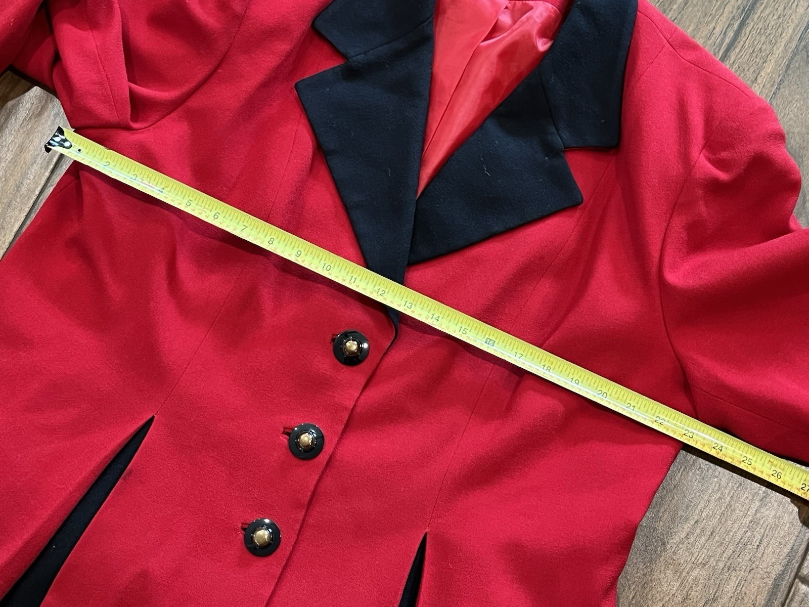 Vintage Lilli Ann Red Blazer Jacket Designer Wool Career Wear Fits Modern L/XL