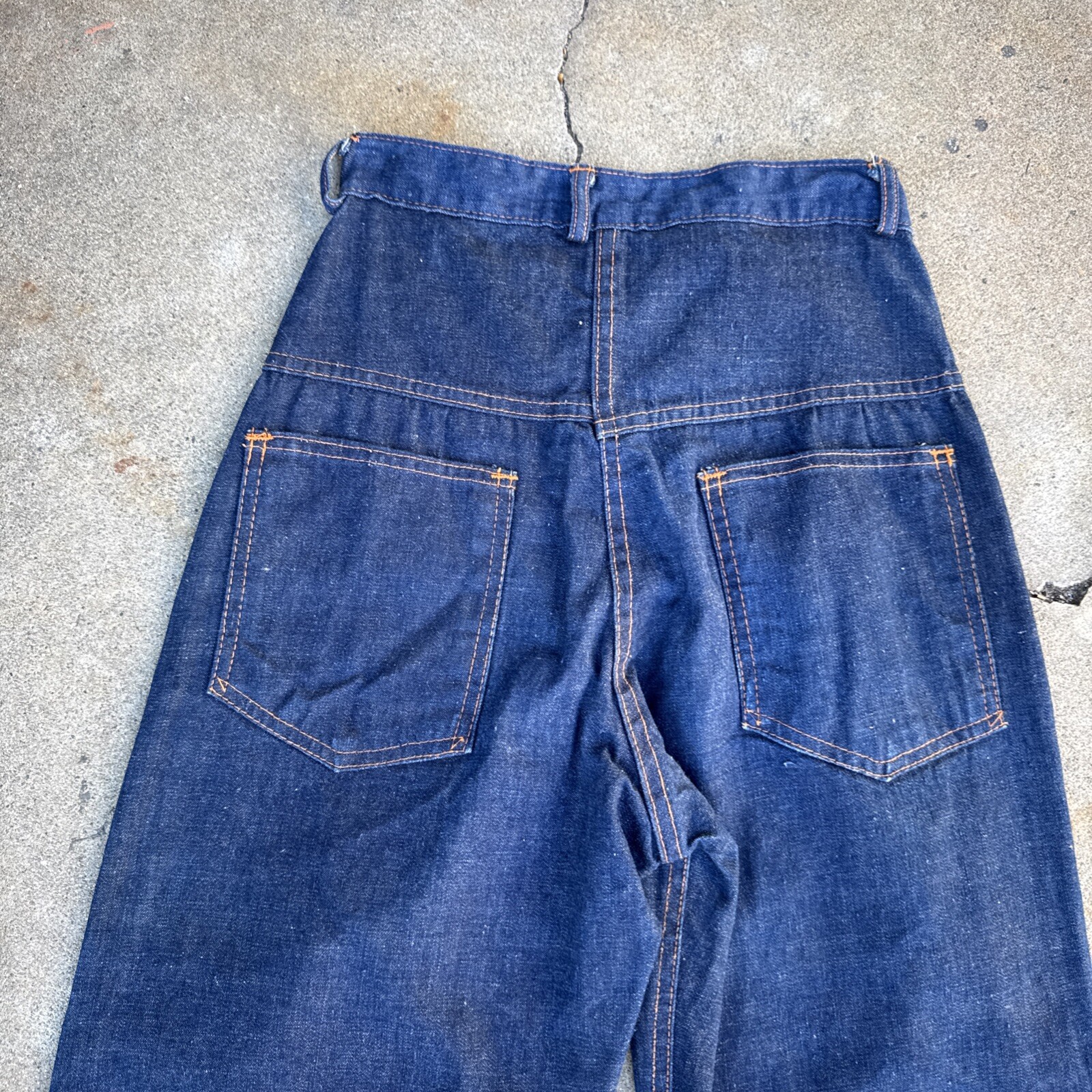 Vintage 1940s 1950s Denim Pants High Waist Jeans Dungaree Sportswear Western