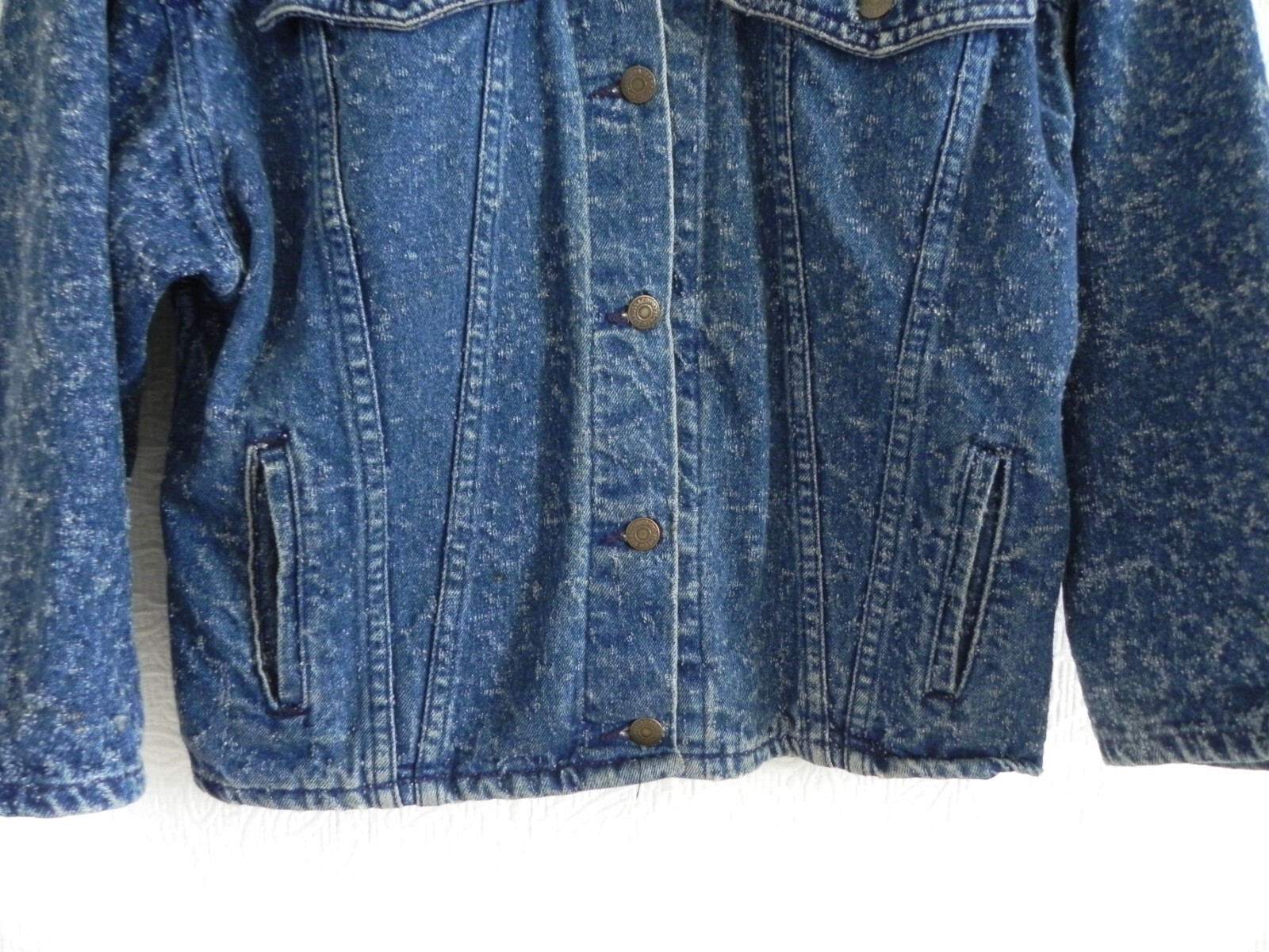 Levis One of a Kind Trucker Distressed Denim Native Chief Hand Painted Size L