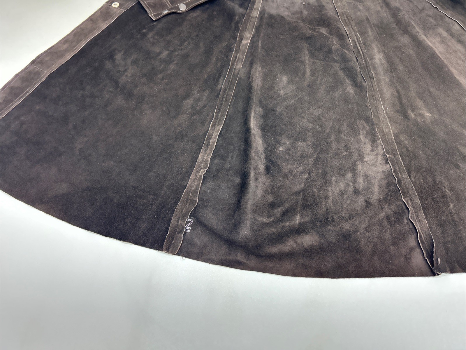 Vintage Genuine Leather Skirt Brown Western Made For Lazarus Size L