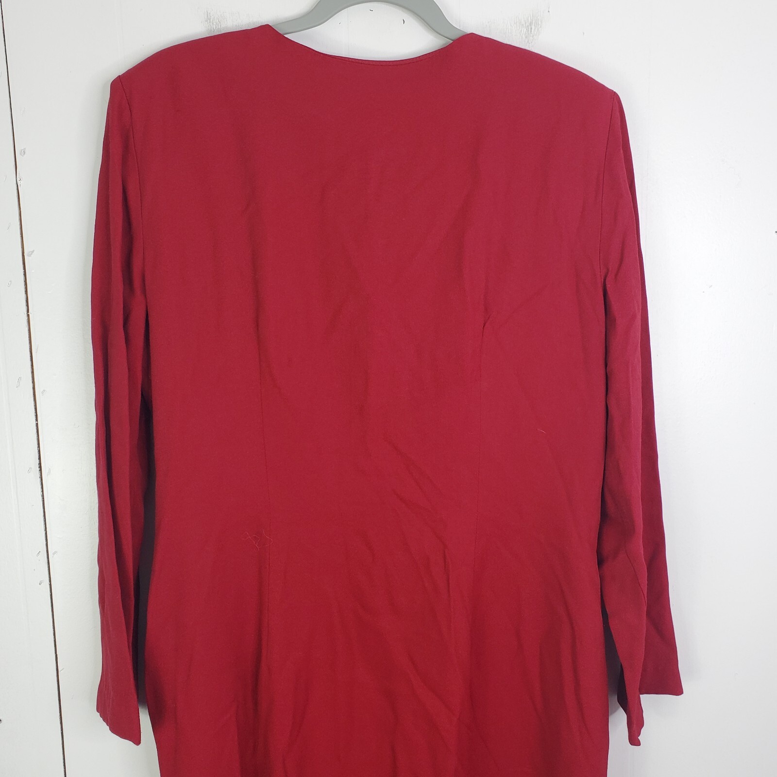 Casual Corner Vintage Overcoat Womens 12 Longline Red Retro Covered Buttons