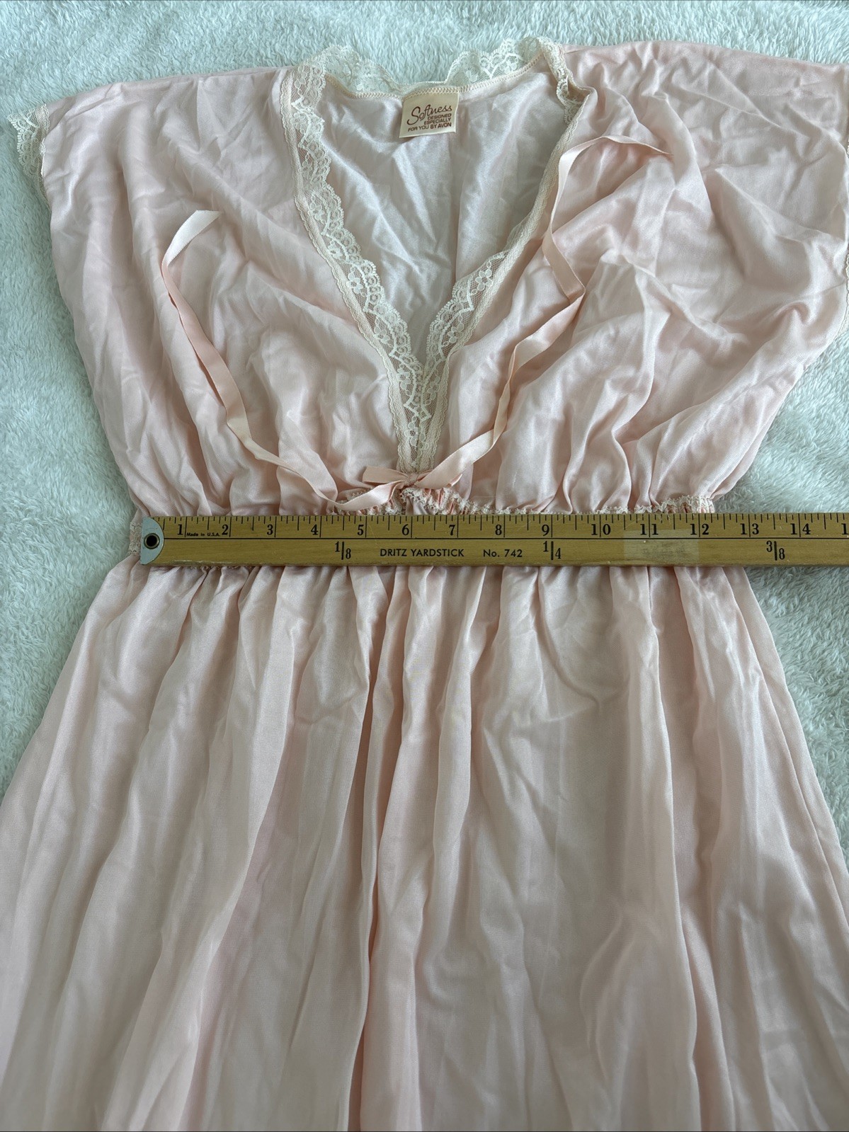 Softness by Avon S Vintage Pink 2 Piece Robe Nightgown Set Lace