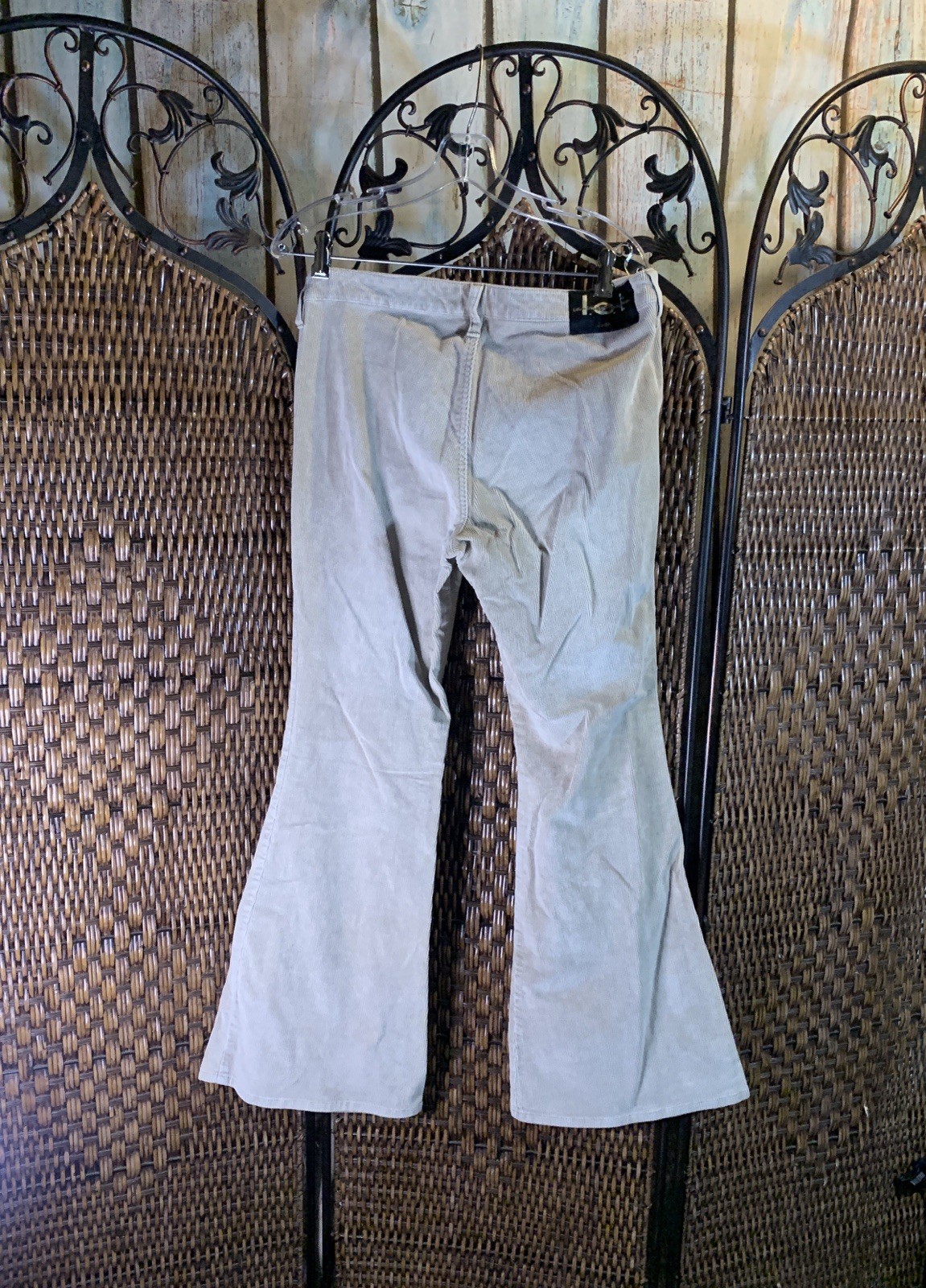 Vintage Y2K L.E.I. Tan Corset Tie Ultra-Flare Size 13