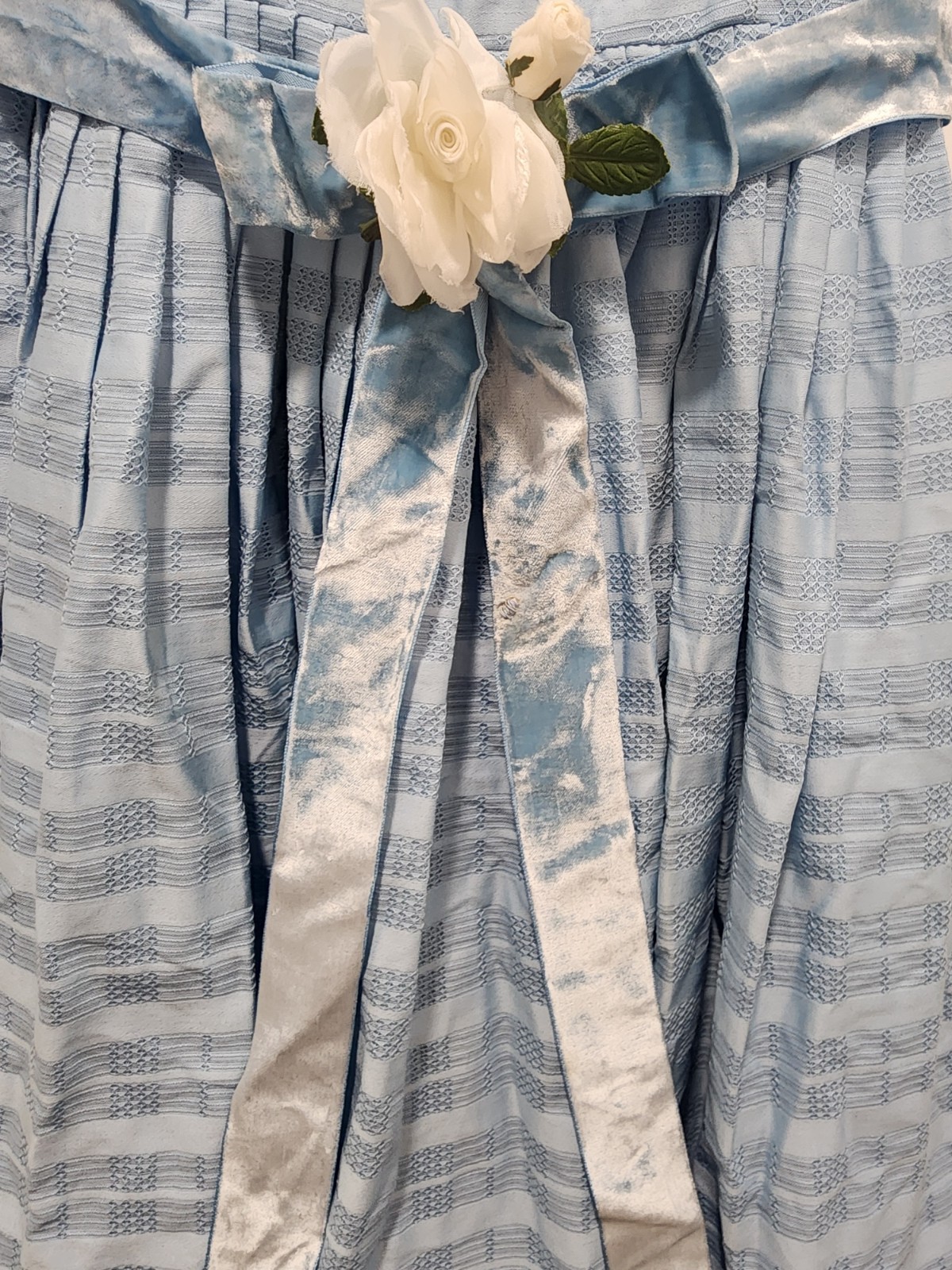 VTG 50s Jonathan Logan Powder Blue Fit & Flare Jrs Day Dress Velvet Ribbon SZ 2