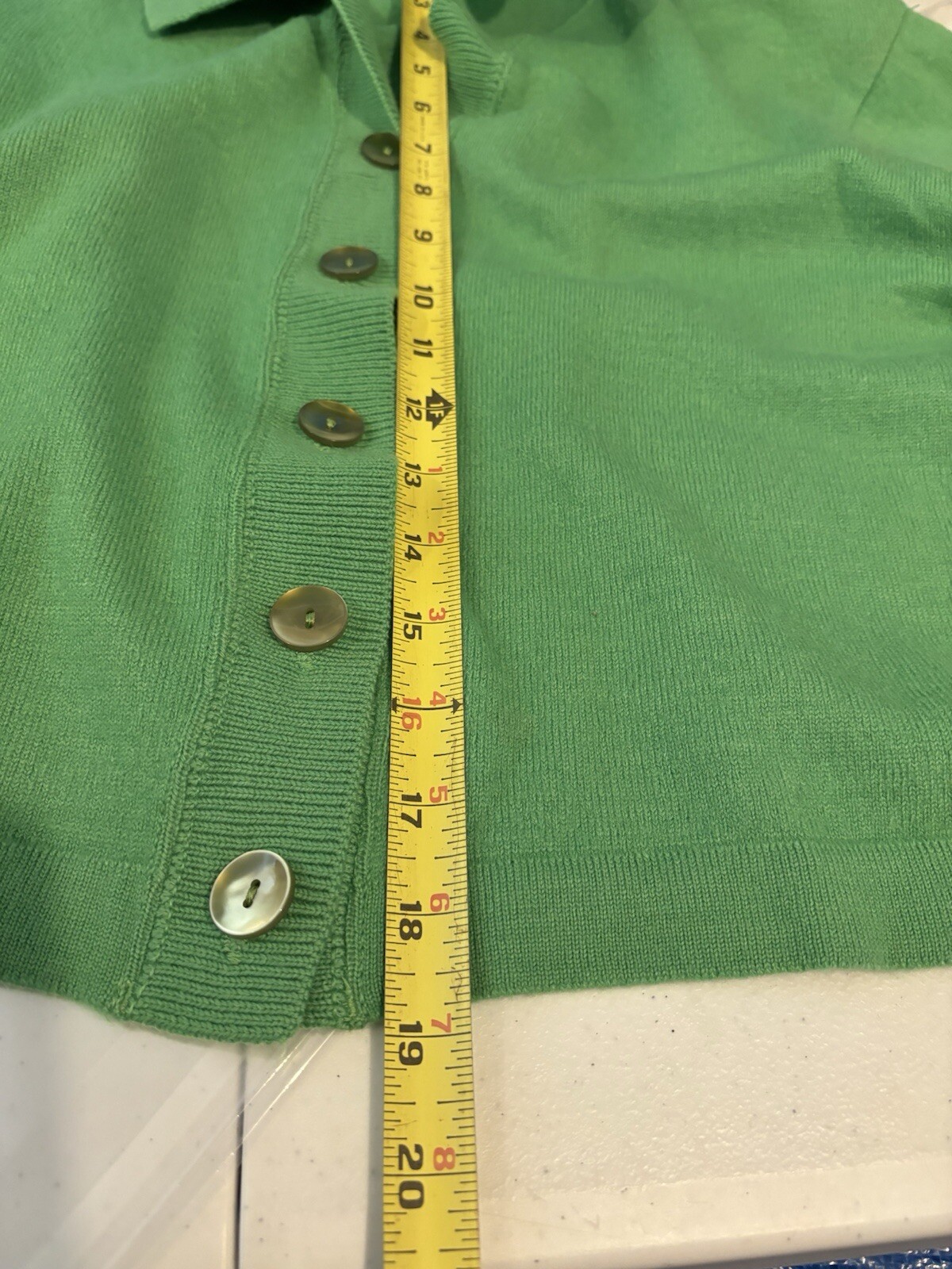 Vintage Jantzen 50s Wool Knit Cardigan Sweater 38 M USA Green 1950s Betty Paige