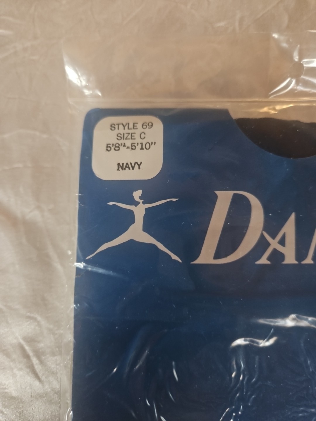 VTG NEW DANSKIN NAVY CLASSIC TIGHTS DANCE FASHION OPAQUE EXERCISE *C