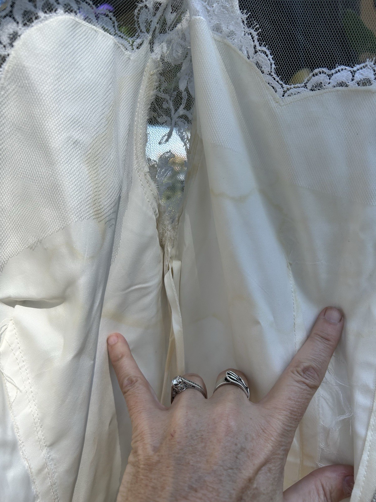 1950s Tea Length Wedding Dress w/ Vintage Tulle & Lace Bridal Cupcake Romantic S