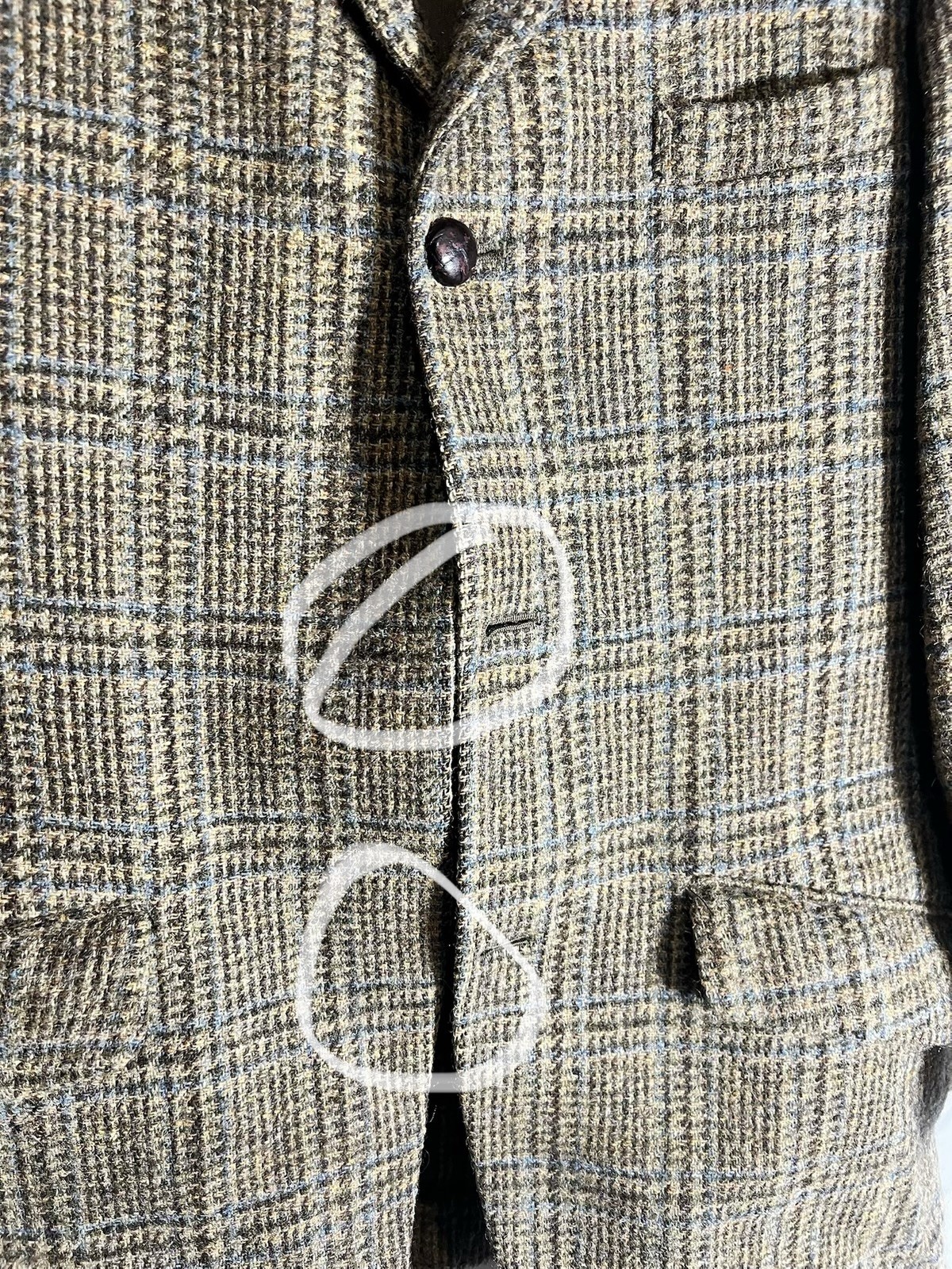 VTG Joseph Magnin Hammersley Wool Tweed Plaid Blazer Jacket England TLC Small