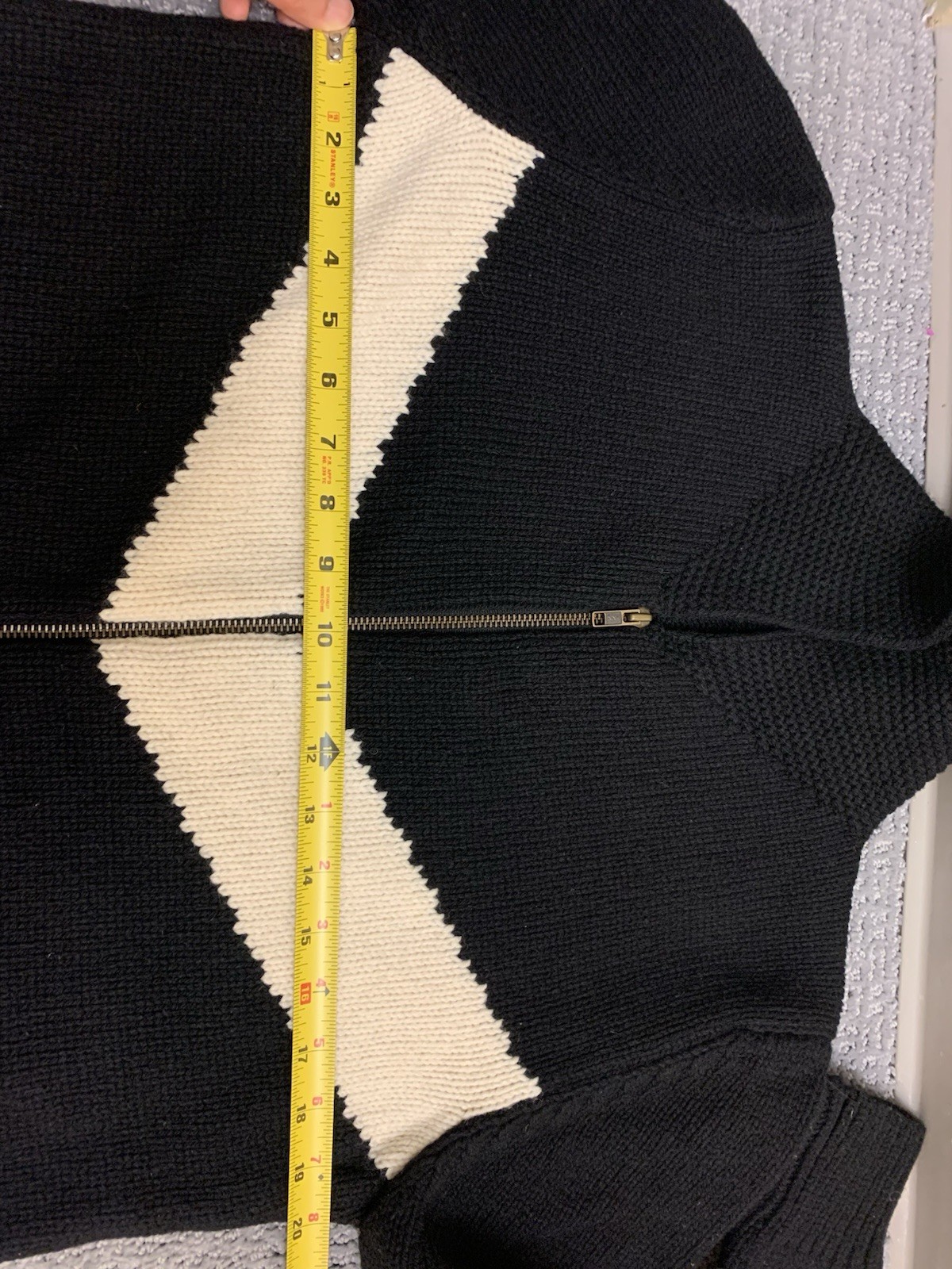 Vtg Limited America Knit Lambswool Black & White Sweater Size M Made In Italy