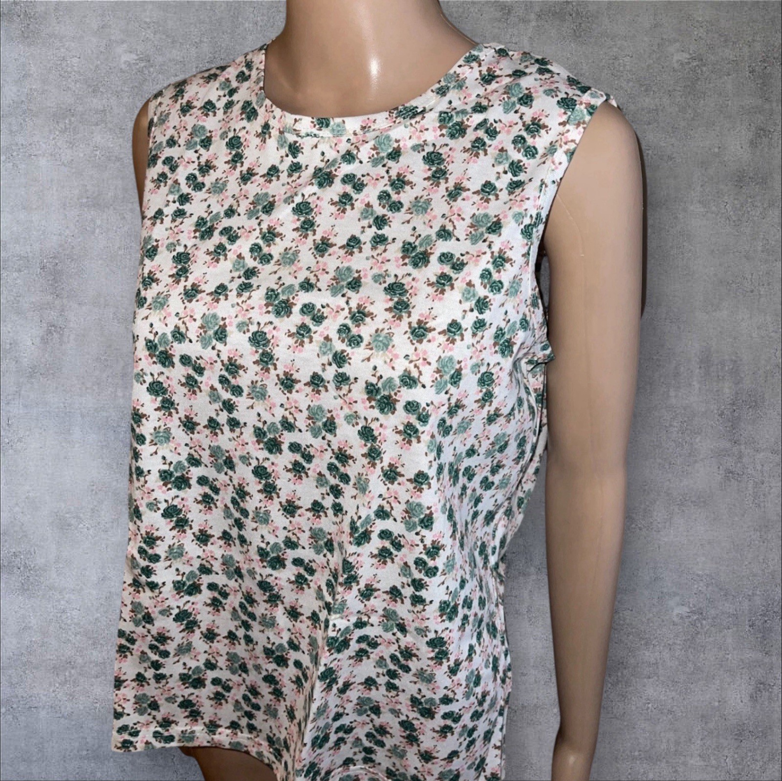 NEW YS SPORT by Young Stuff Floral Tank Top Shirt Women’s Petite Large VTG 80s