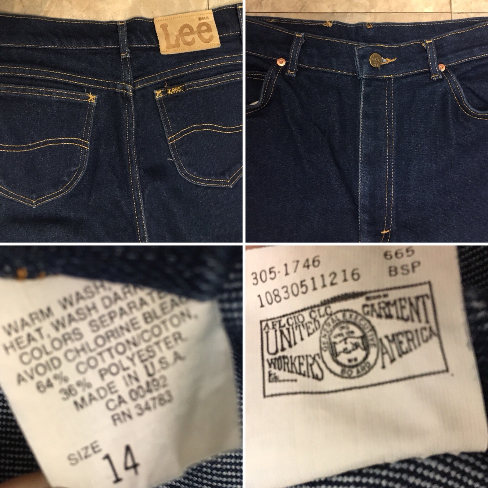 Vintage Lee Riders Jeans High Waist Made In USA Sz 14 30 Waist Up To 31