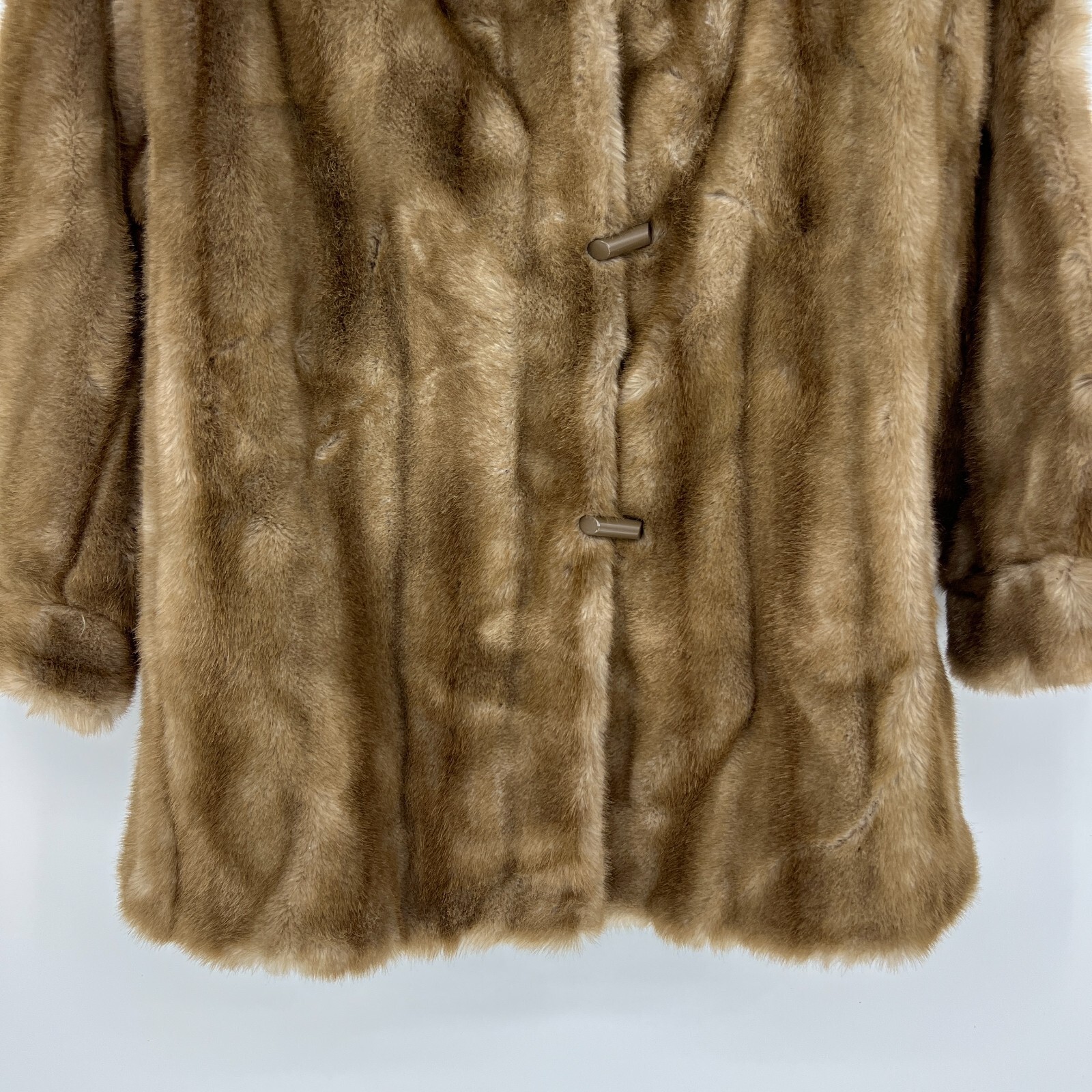MILADY SHOP Vintage Pastel Mink Coat Womens S/M A-Line 1960s Collared Long Lined