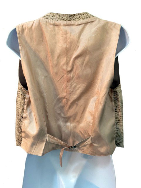Karen Kane VTG 90s New Tags Python Snake Pattern Leather Button Vest 12 orig$212