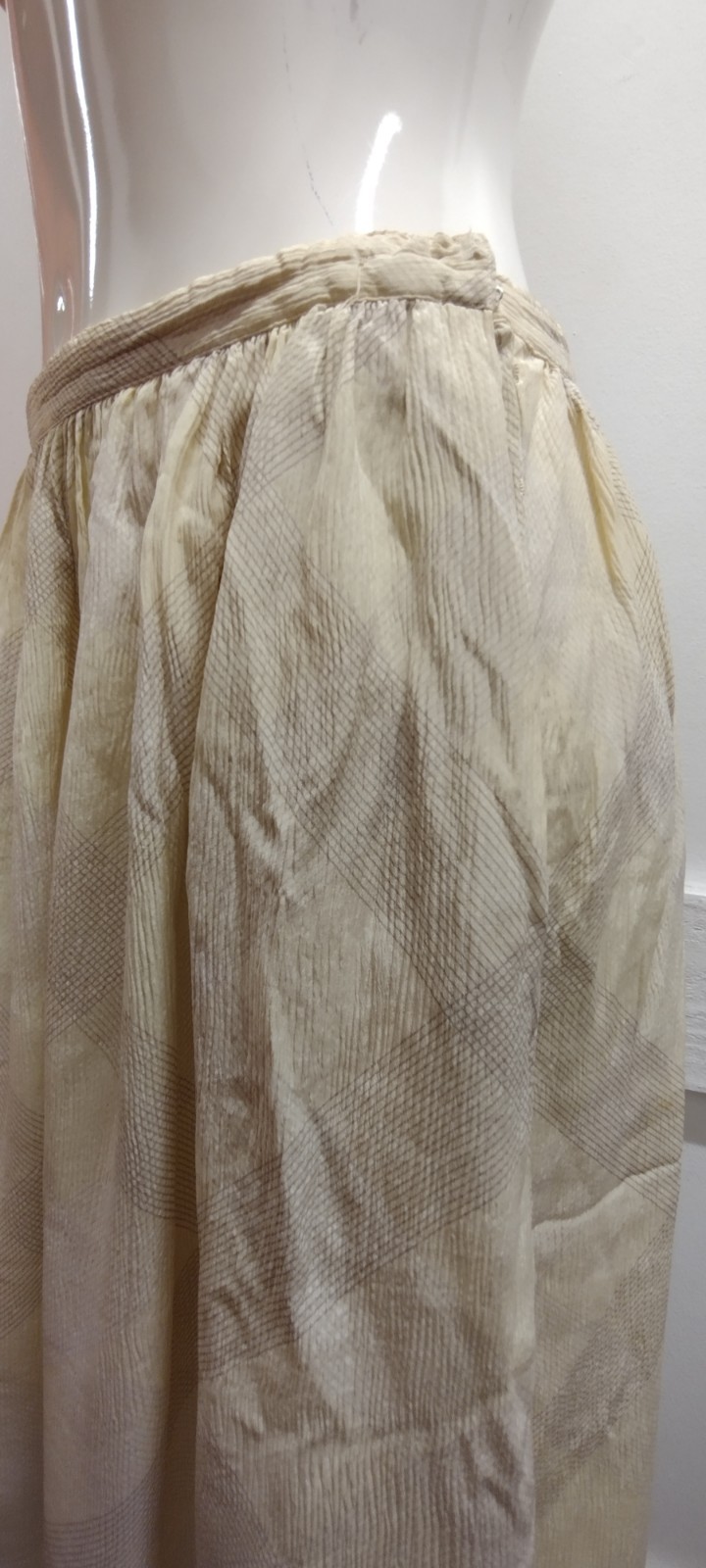 Geoffrey Beene Silk Skirt BeeneBag Summer Colors Yellow Harlequin Plaid 27 waist