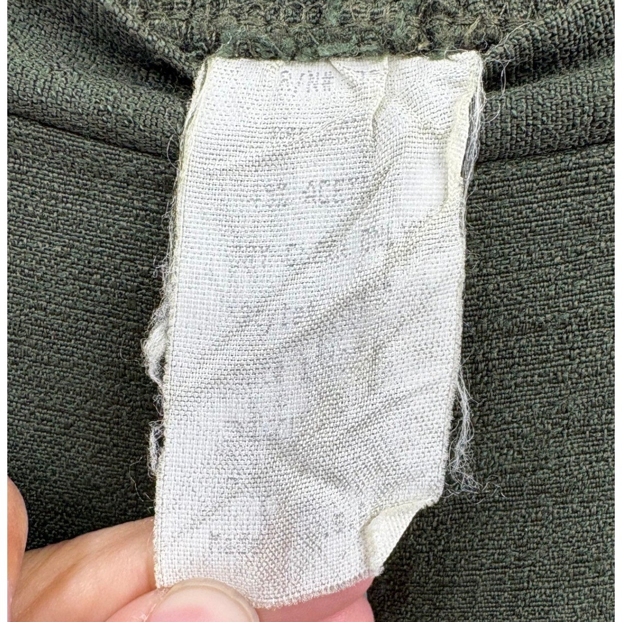 Vintage Olive Green Linen Blend Two Piece Dress Pants Set Cottagecore Chic 10
