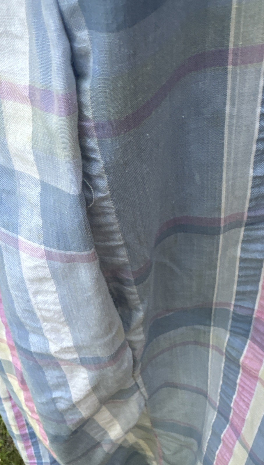 Vintage Saybury Housecoat, Robe Plaid Blue Pink Plus Size 1980’s