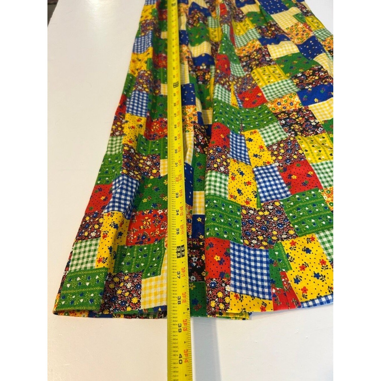 Handmade Patchwork Maxi Skirt Elastic Waist Cottagecore Prairie Small Folk Quilt