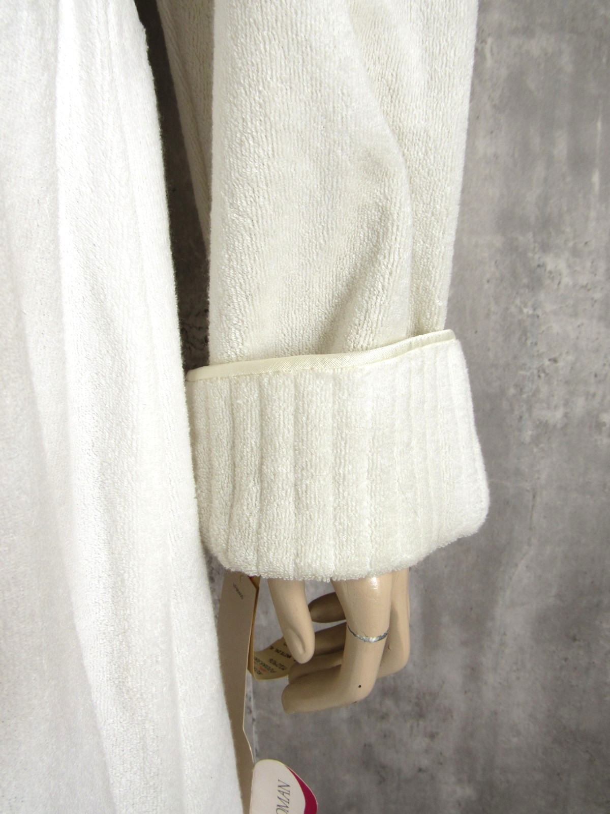 Vintage 80s Vanity Fair NOS NEW White Cotton Terry Lounging Robe 2XL XXL
