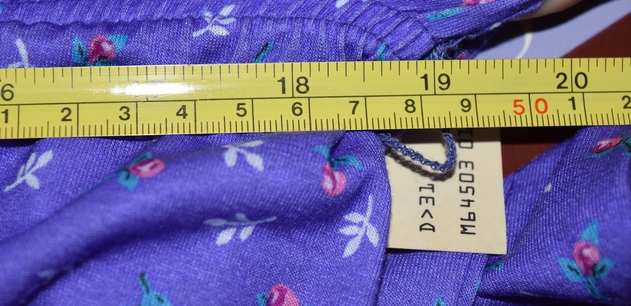 VTG NOS Womens Dress Purple Floral Union Label USA Sears See Measurements 14